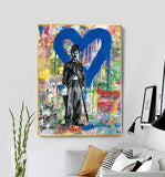 Graffiti Charlie Chapman With Blue Love Heart