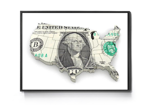 $100 Note Map of America.
